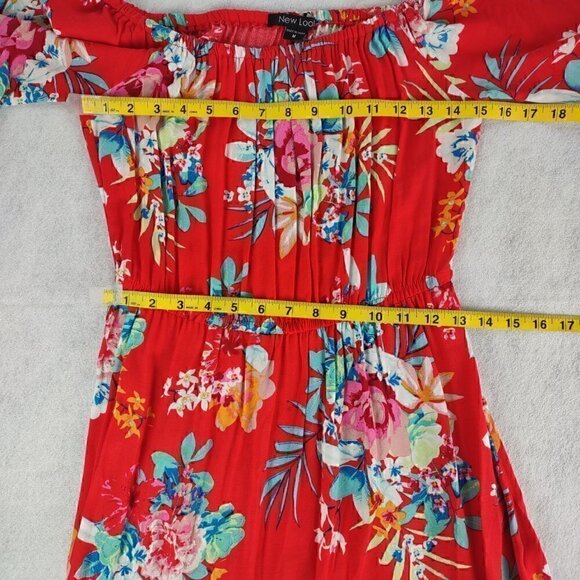 New Look Red, Orange, Blue, White, Floral Mini Dress Size Medium - Picture 7 of 10